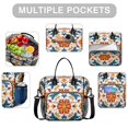 thumbnail image 2 of OBREWU Red and Blue Pioneer Flower Modern Art Geometric Women's Insulated Leakproof Large Lunch Bag, Oxford Cloth, 2 of 7