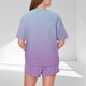 thumbnail image 3 of Pijama informal holgado con estampado de cuello redondo y manga corta para mujer, de poliéster, 3 of 5