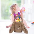 thumbnail image 4 of Easter Decorations Easter Bunny Basket Personalized Brown Plush Easter Egg Basket With Long Ears Soft Tote Bags for Easter Egg Hunt Candy & Gift Storage,Holiday Party Favors & Daily Use, 4 of 9