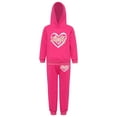 thumbnail image 5 of TiaoBug Kids Girls Hoodies Tracksuit Long Sleeve Sweatshirts with Jogger Sweatpants Set Hot Pink-C 2-3, 5 of 7