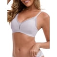 thumbnail image 4 of INSPIRE CHIC Women's Lace Trim Plunge Wireless Push Up Everyday Bras Spaghetti Straps Lightweight No Show Triangle Bra L Light Purple, 4 of 4