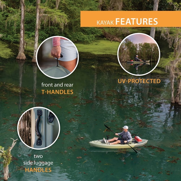 Lifetime Tamarack Angler 10 ft Sit-On-Top Kayak with Paddle, Moss