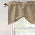 thumbnail image 4 of Brown Farmhouse Tie Up Valance Curtains for Windows, Kitchen Curtains Window Treatments, Vintage Country Monochrome Textured Short Window Shades Valances for Bedroom Bathroom Cafe 54"x18", 4 of 8
