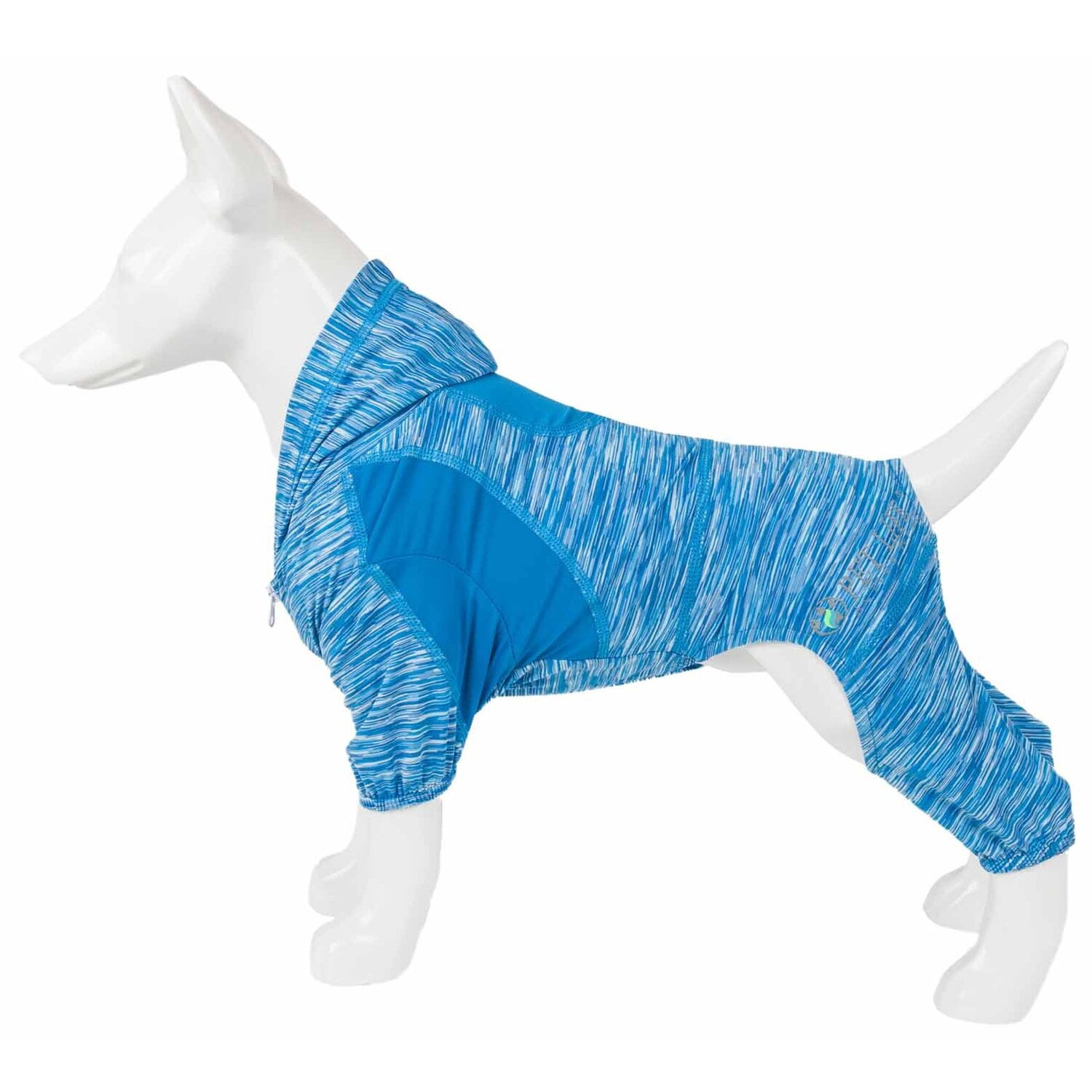 Pet Life ® Active 'Downward Dog' Heathered Performance 4-Way Stretch Two-Toned Full Body Warm Up Hoodie
