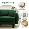 thumbnail image 5 of Boucle Fabric 2-seater Loveseat Sofa Couch  Distinctive Shell-shaped Armrests,Cylindrical Legs Wrapped with Self-fabric,Green Color, 5 of 10