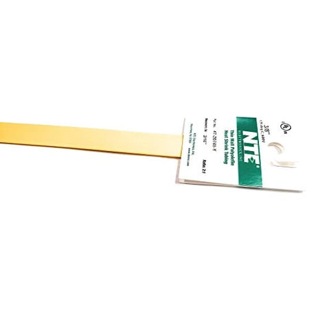 NTE Electronics 47-20748-Y Heat Shrink Tubing Thin Wall 2:1 Shrink Ratio 3/8 Diameter 48 Length Yellow - 47-20748-Y