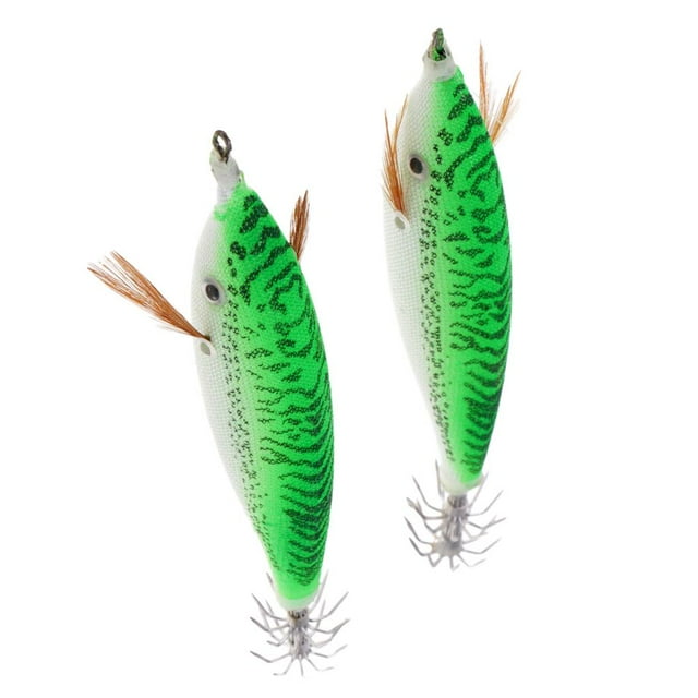 Anzuelo de señuelo de sepia de calamar Ojos 3D realistas Forma de camarón diseñado Cebo de pesca falso biónico de camarón Verde
