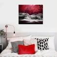 thumbnail image 4 of GOSMITH Home Wall Art Décor of Wide Waterfall and Red Leaves,Maple Leaves Canvas Prints Pictures Painting Artwork,Beautiful Black White and Red Landscape Paintings, 4 of 4