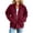 Wine, variant on Corduroy Zip Up Jacket for Women Stand Collar Long Sleeve Oversized Casual Outerwear Relaxed Fit Fall Coat