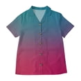 thumbnail image 5 of Agkizg Women's Collared Short Sleeve T Shirt Loose Fitting Slub Linen Casual Fashion Basic Top, 5 of 5