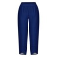 thumbnail image 4 of Mitankcoo High Waisted Pants for Women - Casual Loose Wide Leg Pants for Plus Size Blue Pants Size 5XL, 4 of 4
