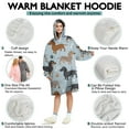 thumbnail image 5 of Cute Dachshund and Dog Footprint Wearable Oversized Blanket,Wearable Blanket Hoodie for Adults,Cozy Hooded Blankets with Super Pockets,Super Warm Fuzzy Pullover for Women & Men, 5 of 6