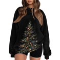 thumbnail image 2 of qelini Christmas Sweatshirts for Women Plus Size Long Sleeve Crew Neck Sweatershirt Christmas Print Pullover Tops, 2 of 5