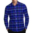 thumbnail image 3 of Txeol Men's Clothing Long Sleeve Checkered Shirts Casual Button Down Plaid Dress Shirts Vacation Work Tops,Blue,XXXL, 3 of 9
