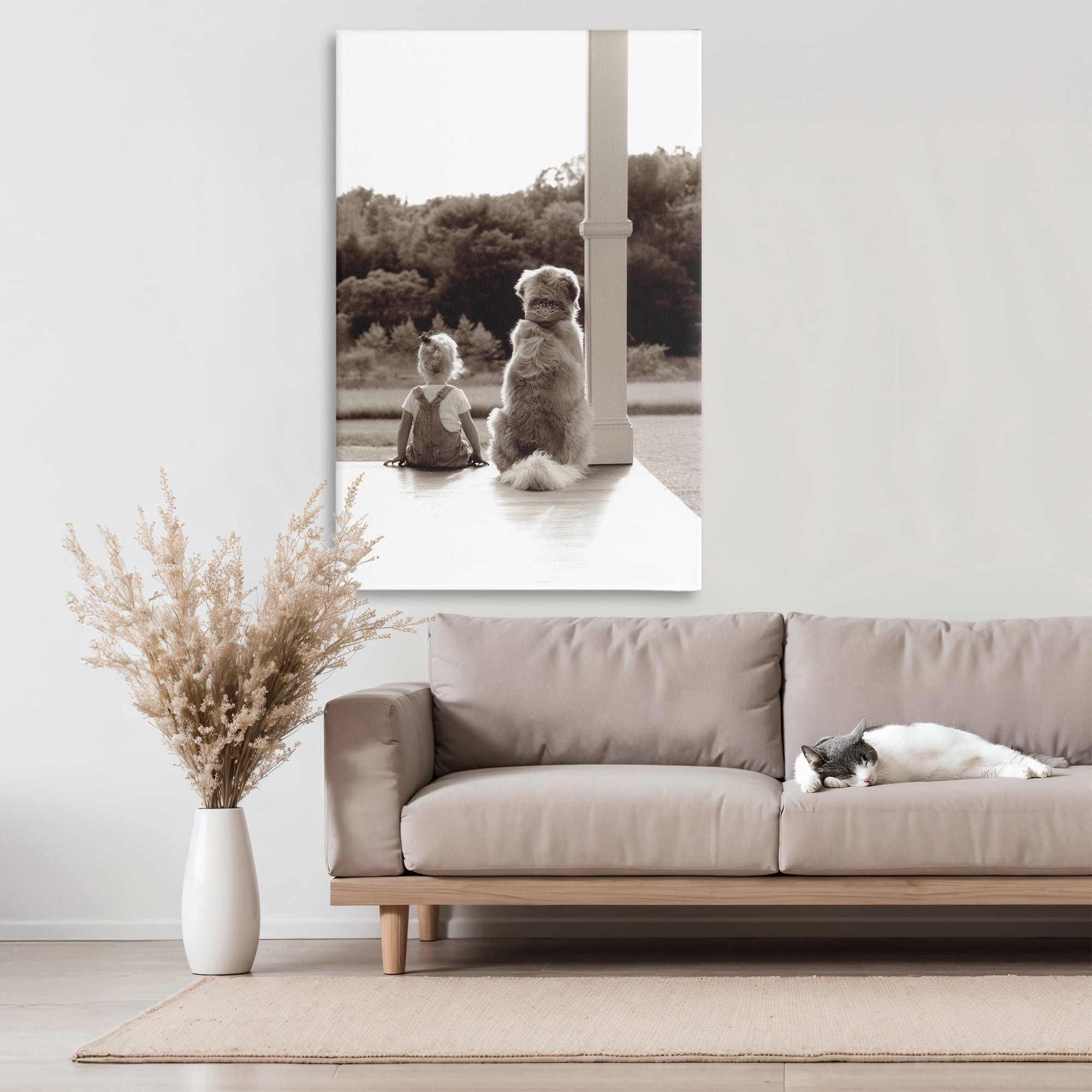 Stupell Industries Child And Dog Friendship Canvas Wall Art, design by Kendra Dew