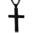 thumbnail image 1 of 18K Gold Iced Out Cross Pendant 316L Stainless Steel Cuban Link Chain Necklace For Men Women, 1 of 4