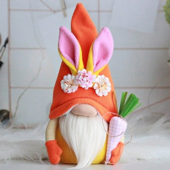 Aqestyerly Children'S toys Clearance Easter Decorations Cute Couple Standing Bunny Carrot Dwarf Faceless Doll Decoration Home Decorations
