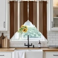 thumbnail image 3 of Swag Valance Curtains for Windows, Brown Beige Striped Light Filtering Kitchen Curtains with Rod Pocket, Modern Farmhouse Retro Lines Window Treatment Valances for Living Room, 36x36 - 2 PCS, 3 of 9