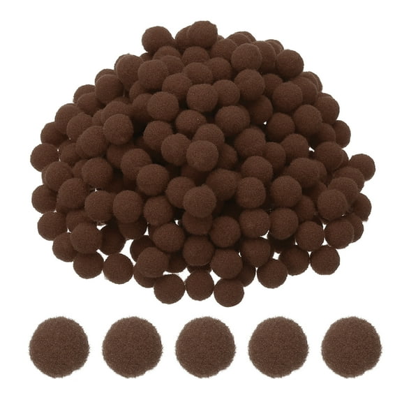 0.4inch Pom Poms for Crafts, 500pcs Pompoms for Crafts Puff Balls Bulk Fuzzy Balls for Hats Christmas Art DIY, Brown