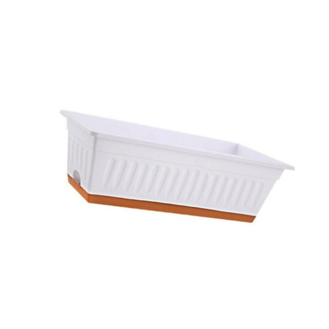 Guardoinrt Flower Window Box Vegetable Planter Rectangular White for Versatile Garden Kitchen