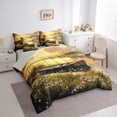 thumbnail image 2 of Feelyou Wildflower Boat Twin Bedding Sets for Men Women, Forest Lake Country Outdoor Nature Bedding Comforter Set, Gold Yellow, Grey Reversible, 7pcs, 2 of 7