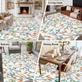 thumbnail image 5 of Large Area Rugs for Living Room Bedroom, Teal Orange Eucalyptus 6'x9' Rug Washable Carpet Runner Indoor Outdoor, Weeping Botanical Leaves Non Slip Floor Mats Rug for Kitchen, Playroom, 5 of 8