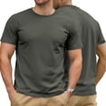 thumbnail image 2 of Dwellite Mens Pullover T Shirts Basic Short Sleeve Lightweight Tshirt Casual Crew Neck Solid Shirts for Men Dark Gray 3XL, 2 of 6
