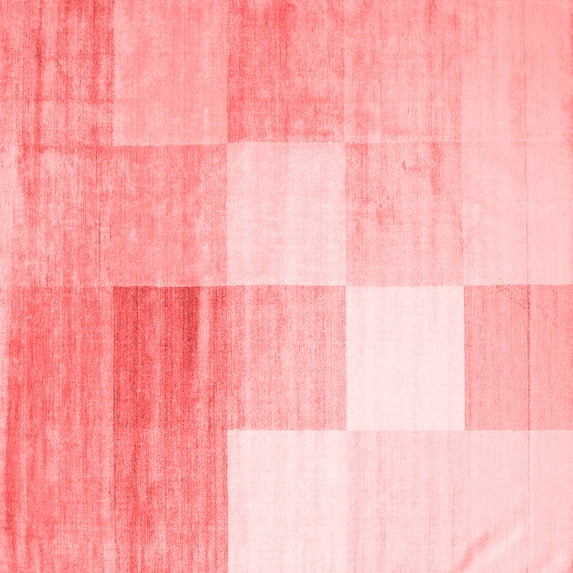 Ahgly Company Indoor Square Abstract Red Contemporary Area Rugs, 6' Square