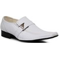 thumbnail image 2 of Enzo Romeo Stone Men's Dress Loafers Elastic Slip on with Buckle Fashion Shoes Runs Half Size Big (8.5 D(M) US, White), 2 of 4