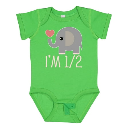 

Inktastic Half Birthday Cute Elephant Gift Baby Girl Bodysuit