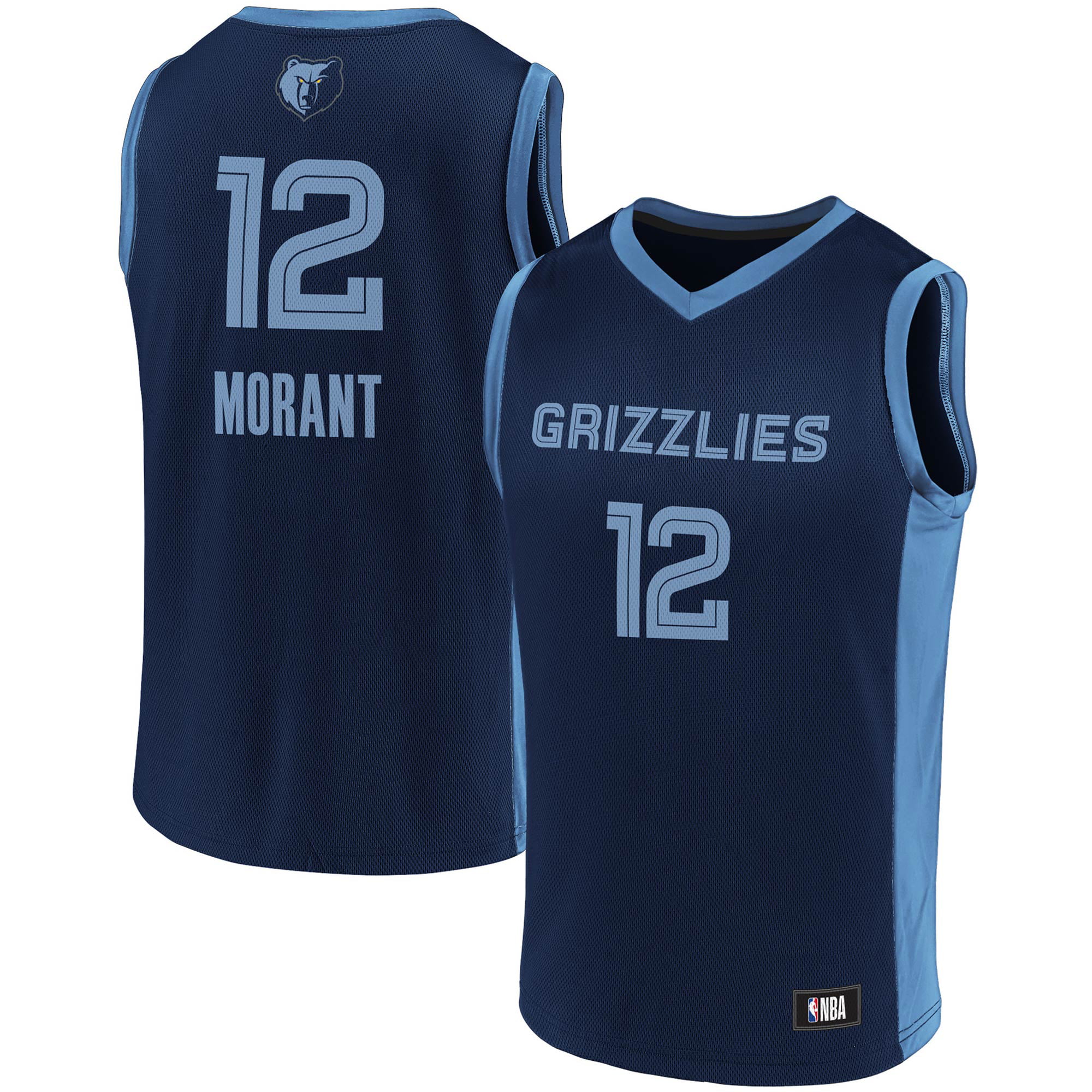 Buy Mens Fanatics Branded Ja Morant NavyLight Blue Memphis Grizzlies ...