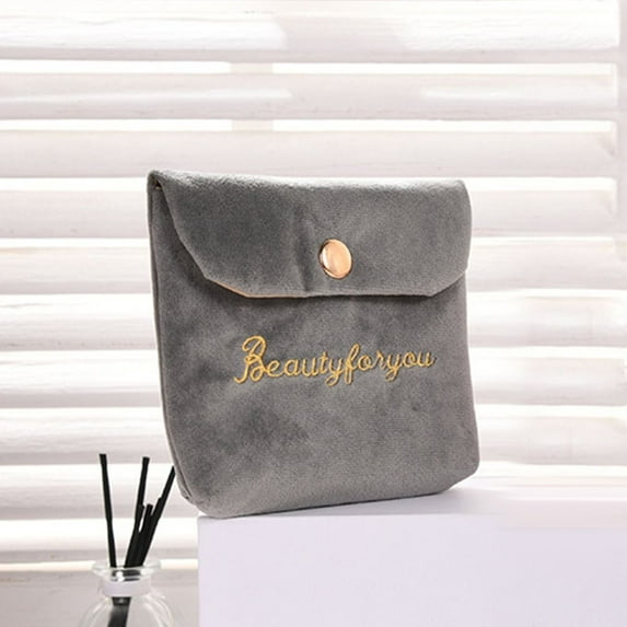 Mini Travel Lipstick Headphone Case Portable Cosmetic Bag Coin Purse Cute Towel Storage Bag Napkin Sanitary Pad Pouch GREY