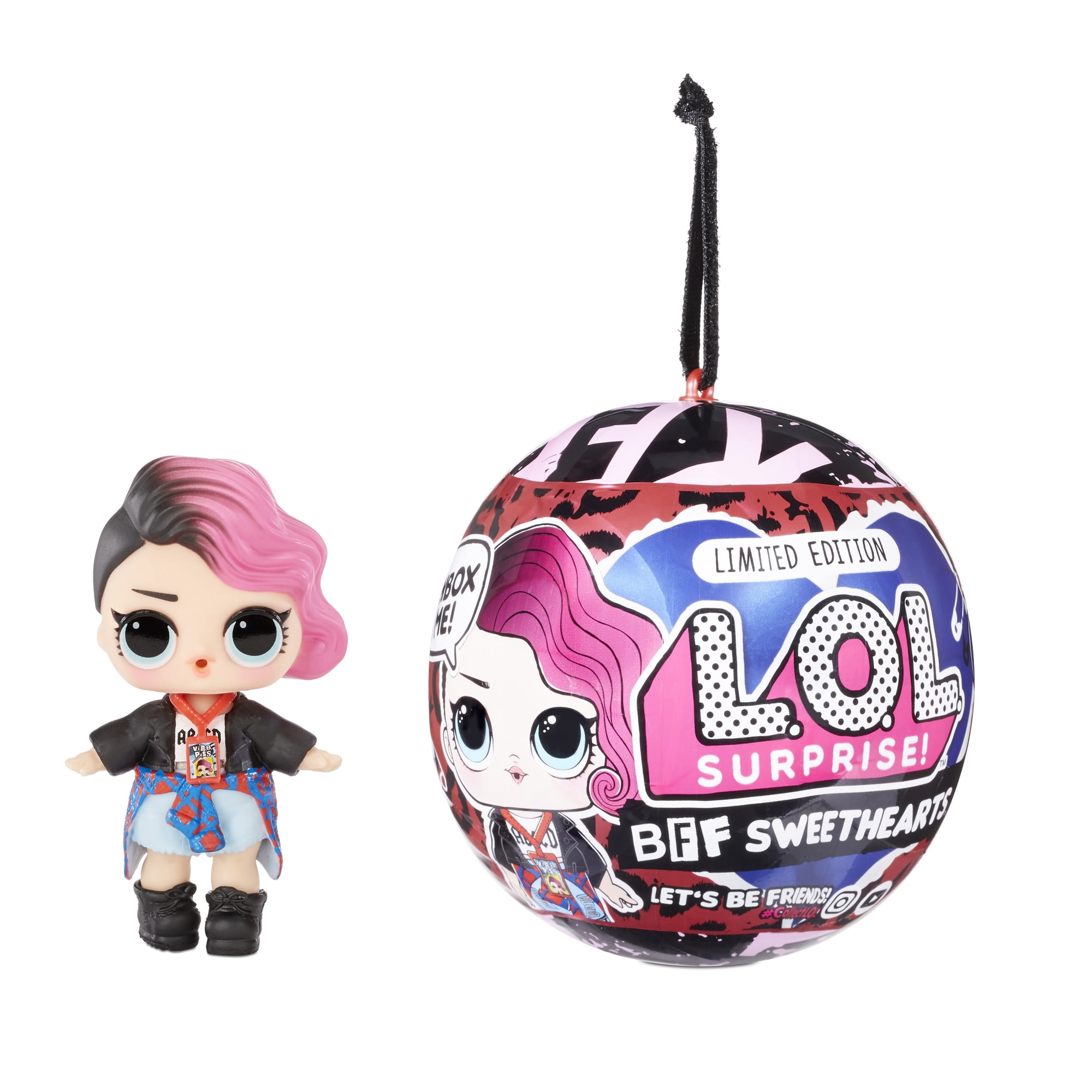 LOL Surprise BFF Sweethearts Rocker Doll with 7 Surprises, Surprise Doll, Valentine's Doll, Accessories