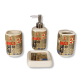 thumbnail image 1 of Juego de 4 accesorios de baño de cerámica: portacepillos, dispensador de jabón, vaso y jabonera., 1 of 1