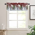 thumbnail image 7 of Christmas Red Kitchen Curtains and Valances Set, Plaid Snowman Chalet Pine Branch Winter Snowflake Rod Pocket Window Valance Window Curtain Panels for Living Room Bedroom Laundry, 27.5x24in, 3 Pieces, 7 of 7