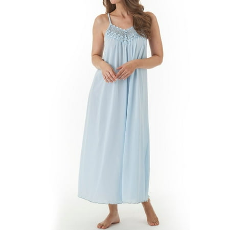 

Women s Shadowline 31275 Beloved Sleeveless Long Gown (Blue M)