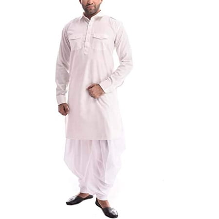 

Royal Kurta Mens Linen Pathani Kurta Salwar Beige
