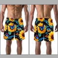 thumbnail image 3 of luoweisi Men's Beach Shorts Quick Dry Swim Trunks with Mesh Lining Sunflower Butterfly L, 3 of 5