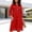 Red, variant on Ovbmpzd A-Line Summer Dresses for Women 2026 Cocktail-Length Wedding Guest Dark Blue Solid Dresses Casual 3/4 Sleeve Crew Neck Dresses Womens Dresses,XL