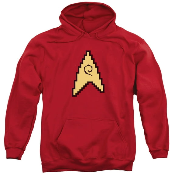 Star Trek Men's 8 Bit Engineering Hooded Sweatshirt Red
