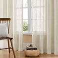 thumbnail image 2 of Linen Curtains 108 Inch Length 2 Panel Sets,Light Filtering Curtains for Bedroom 100 Inch Wide Living Room Drapes with Back Tabs & Rod Pockets (W100 x L108 Inch, Beige), 2 of 8