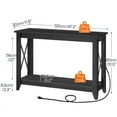 thumbnail image 5 of HOOBRO 47.2" Console Table Entryway Table Narrow Sofa Table with Outlets & USB Ports Hallway Living Room Black BK12UXG01, 5 of 8