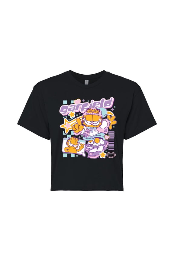 - Garf Kawaii Y2K - Juniors Cropped Graphic T-Shirt