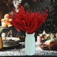 thumbnail image 4 of Venta al por mayor de tallos de bayas rojas artificiales, simulación de ramas de bayas de acebo de Navidad, corona de bricolaje, árbol de Navidad, fiesta, decoración de mesa para el hogar, 4 of 5