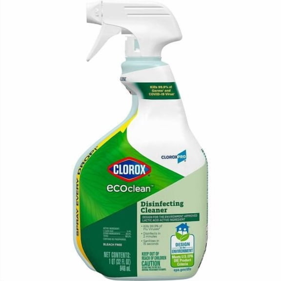 CloroxPro™ EcoClean Disinfecting Cleaner Spray, Ready-To-Use, 32 fl oz (1 quart), Fresh Scent (60213) | 2-Pack (2 Total)