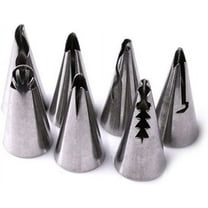 XmhyTop 7PCS DIY Cake Icing Piping Nozzles Tip Set Stainless Steel Pastry Fondant Decorating Tips Kitchen Baking Tool Cupcake Decorating Supplies