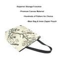 thumbnail image 3 of FORMRS Womens Canvas Tote Bag with Zipper Inner Pocket Shoulder Handbag, Beige Birds, 3 of 7