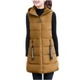 thumbnail image 2 of Zyloft Womens Jackets Lightweight Athletic Women's Solid Color Sleeveless Hooded Quilted Jacket Pockets Zipper Jacket Orange XXL Black*Friday/Cyber*Monday Clearance, 2 of 3