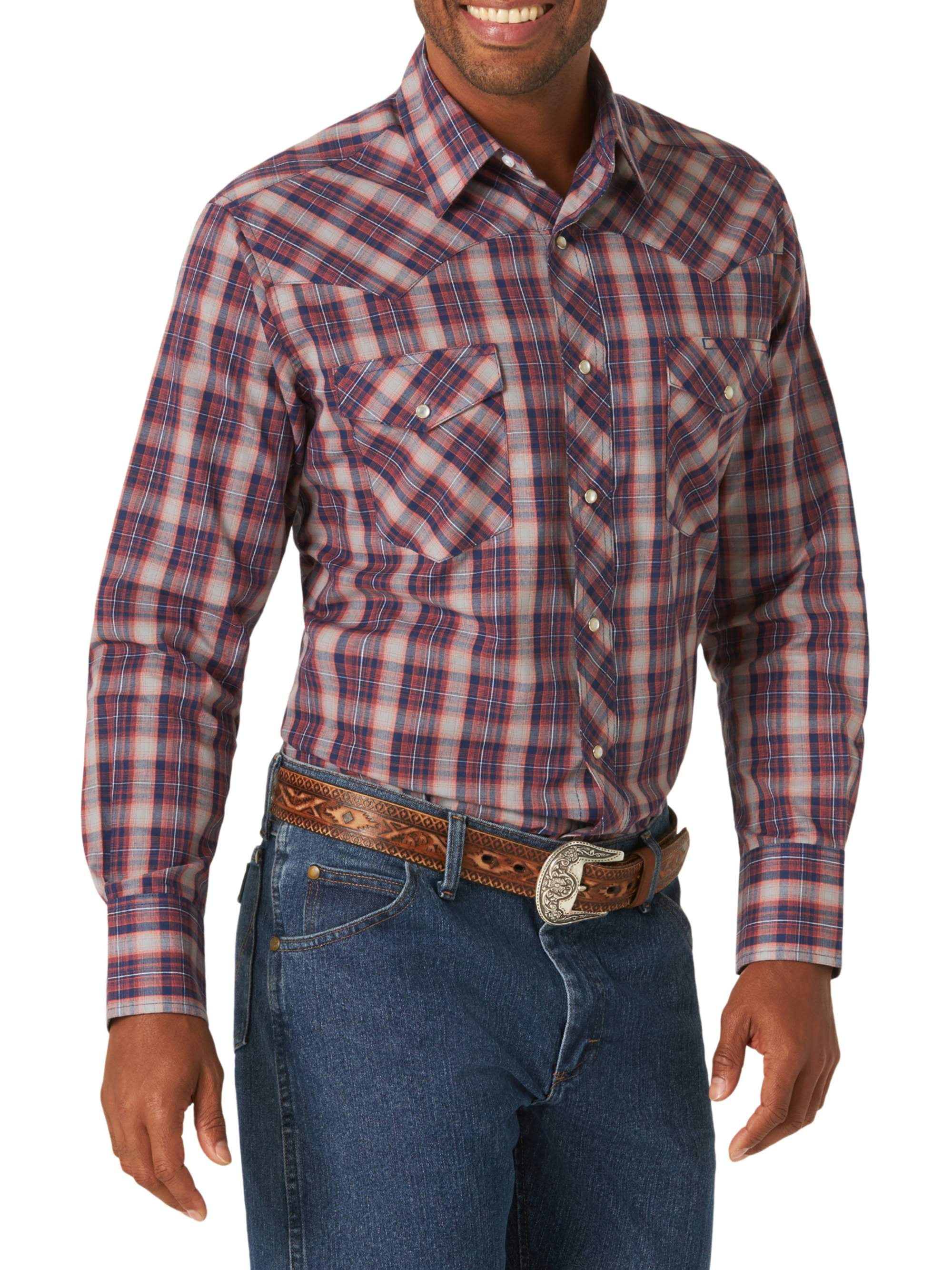 Wrangler Men's Long Sleeve Western Shirt - Walmart.com