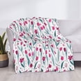 thumbnail image 3 of Yiaed Tulips Flowers Print Blanket Throw Blanket Soft Cozy Flannel Blanket for Home Bed Sofa Couch Chair-80"x60", 3 of 6